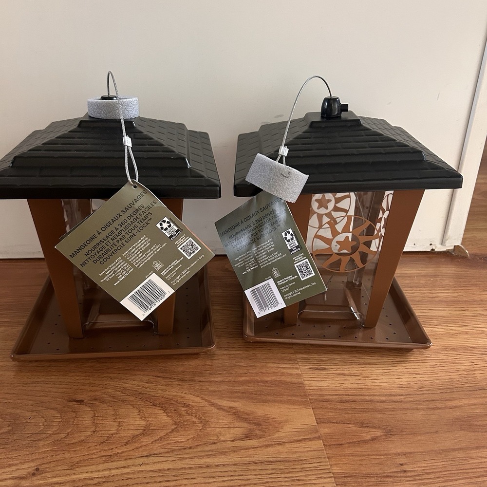 Perky-Pet Sun & Star Lantern 360 Degree Wild Bird Feeder Lot Of 2 New No Box